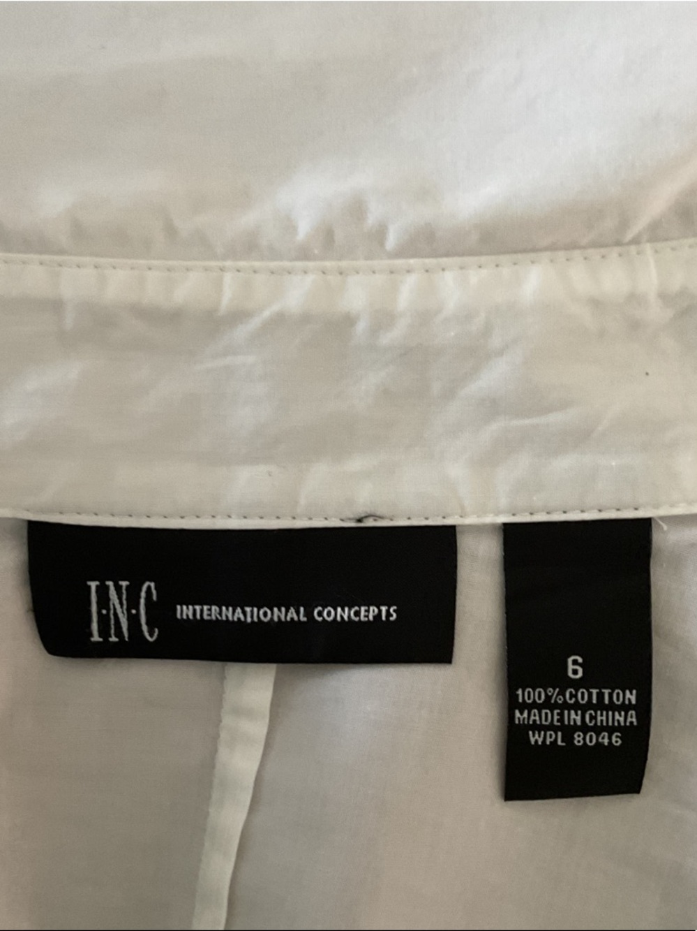 INC International Concepts White Collared Button Shirt - Picture 2 of 4